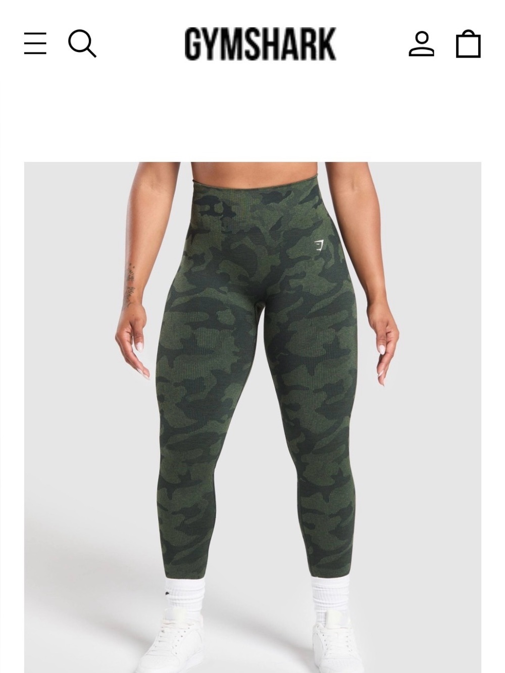 Gymshark Adapt Camo Seamless Leggings - Black & Dark Green - Picture 7 of 7